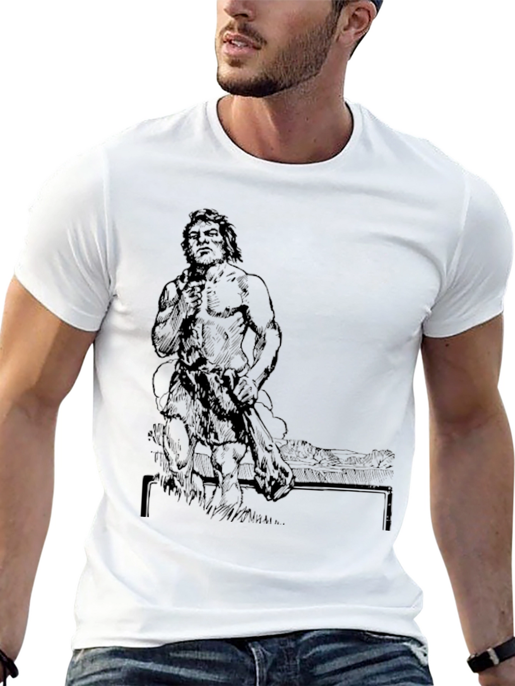 Caveman Graphic Black T-Shirt