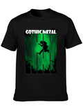 Gothic Metal Band Tee - Mens Graphic Print T-Shirt