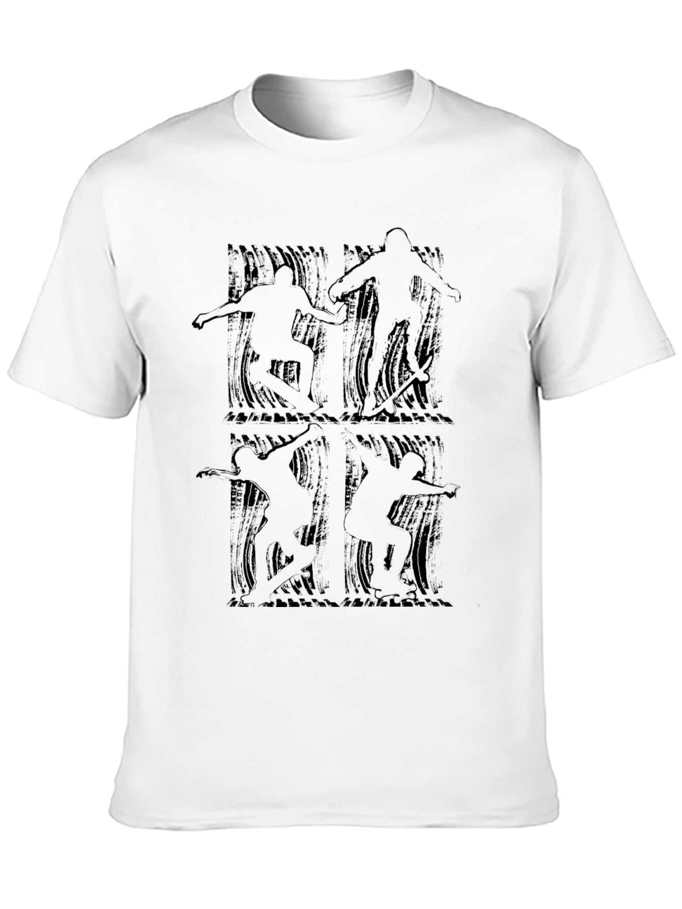 Skateboarding Silhouette Graphic Tee - Black