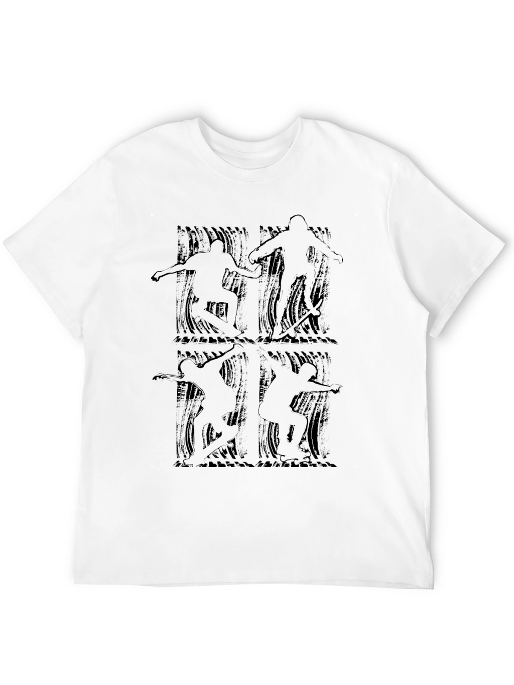 Skateboarding Silhouette Graphic Tee - Black