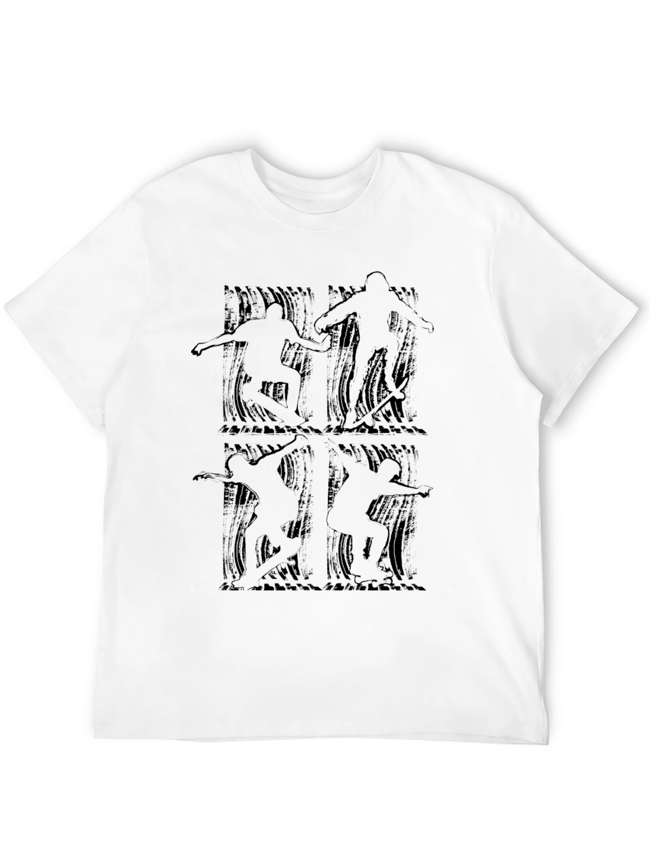 Skateboarding Silhouette Graphic Tee - Black