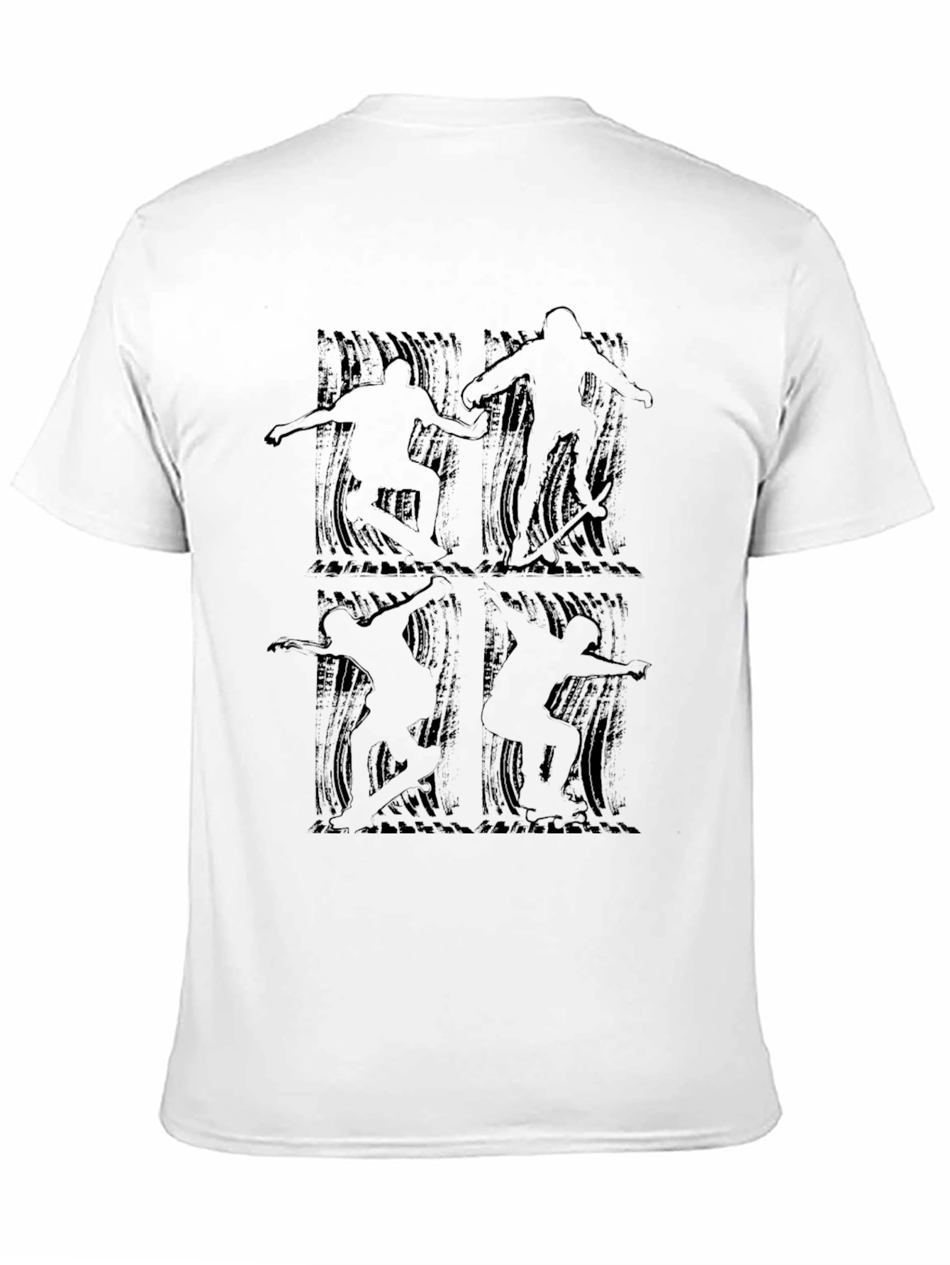 Skateboarding Silhouette Graphic Tee - Black