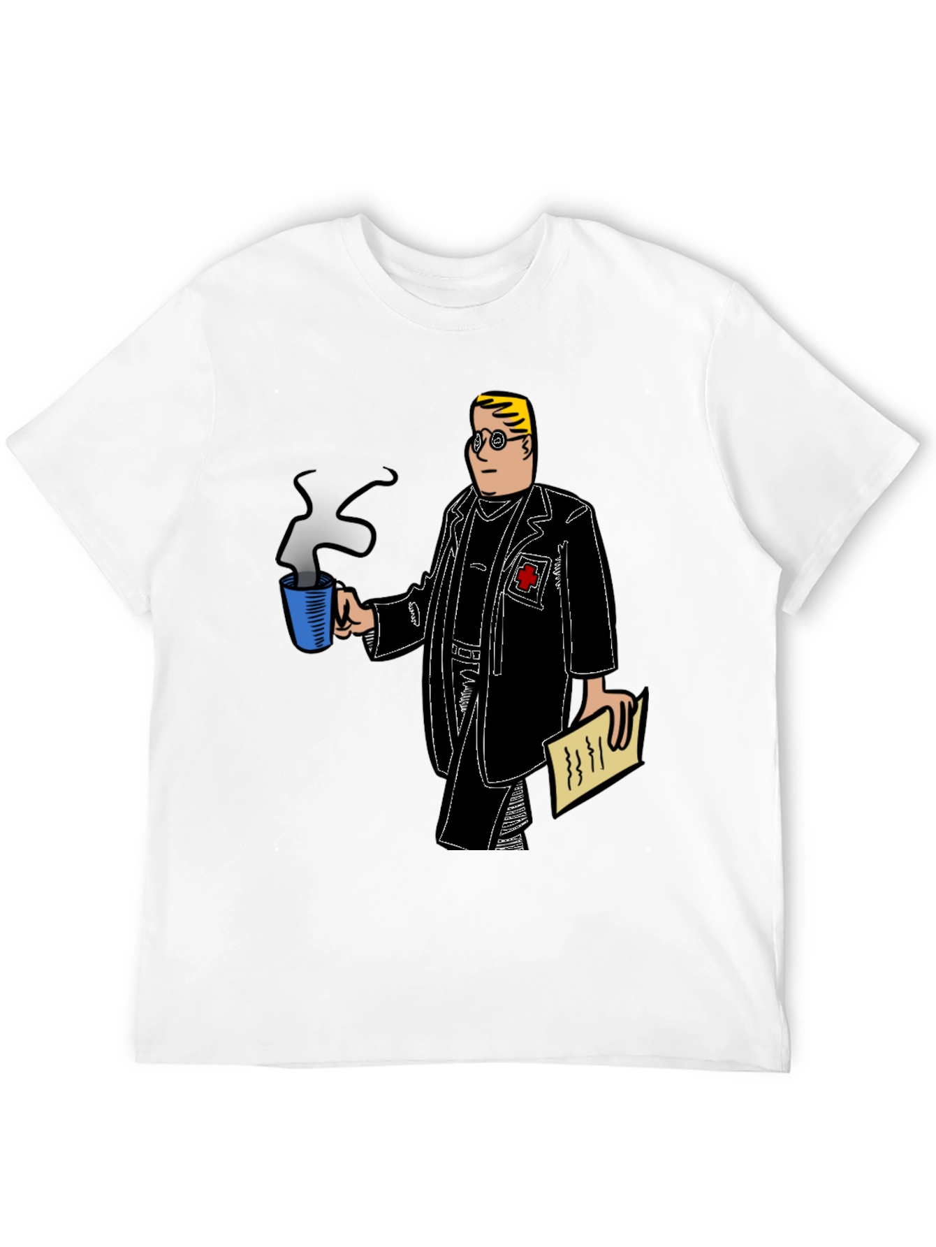 Cartoon Doctor Coffee T-Shirt