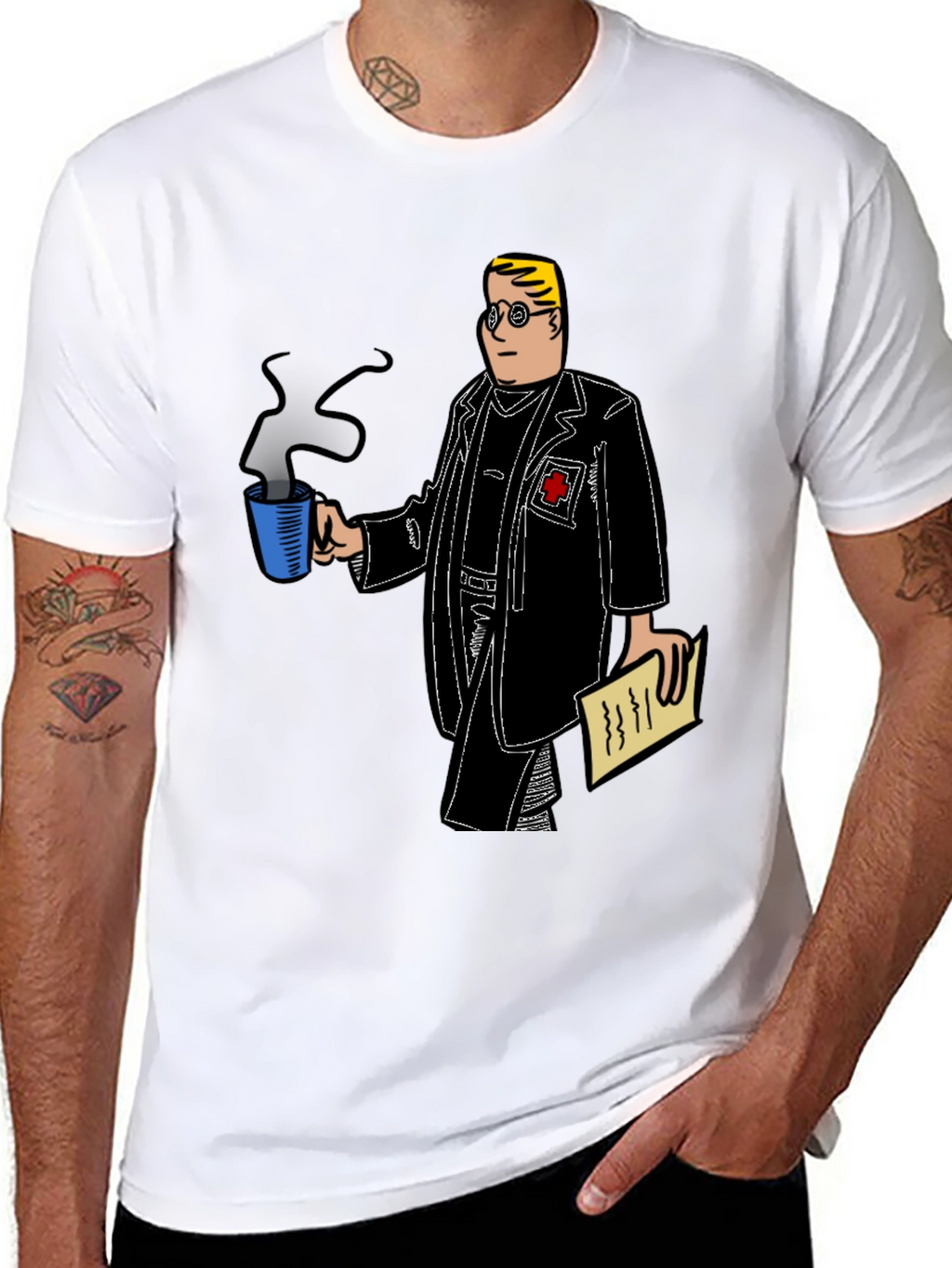 Cartoon Doctor Coffee T-Shirt