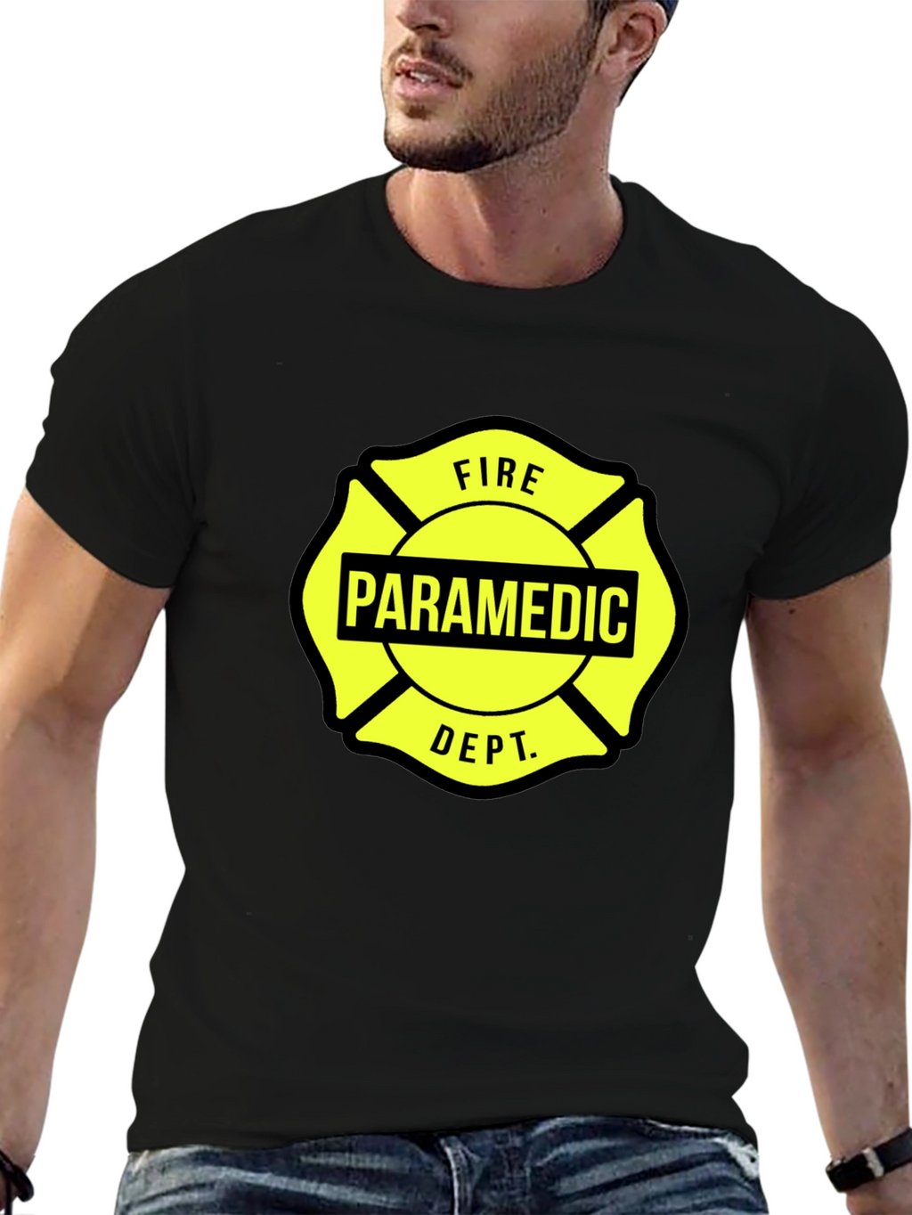 Paramedic Fire Dept T-Shirt Black