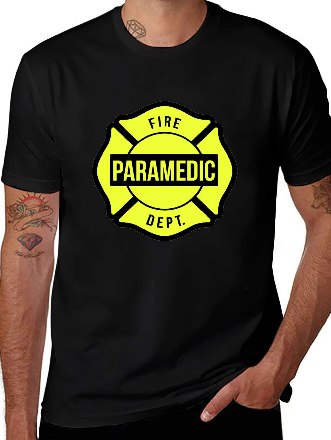 Paramedic Fire Dept T-Shirt Black