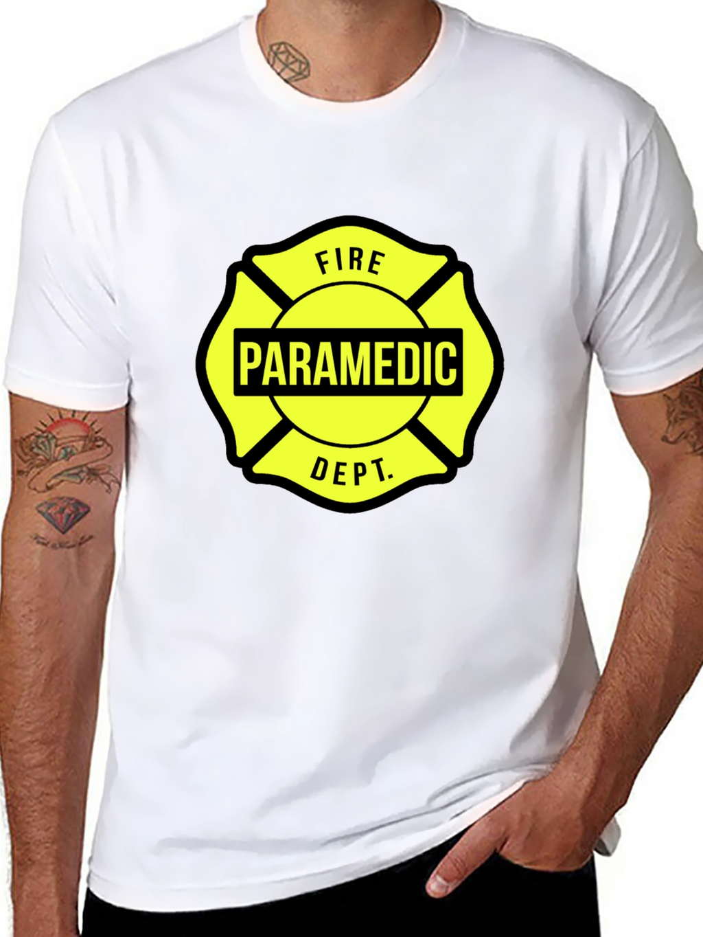 Paramedic Fire Dept T-Shirt Black