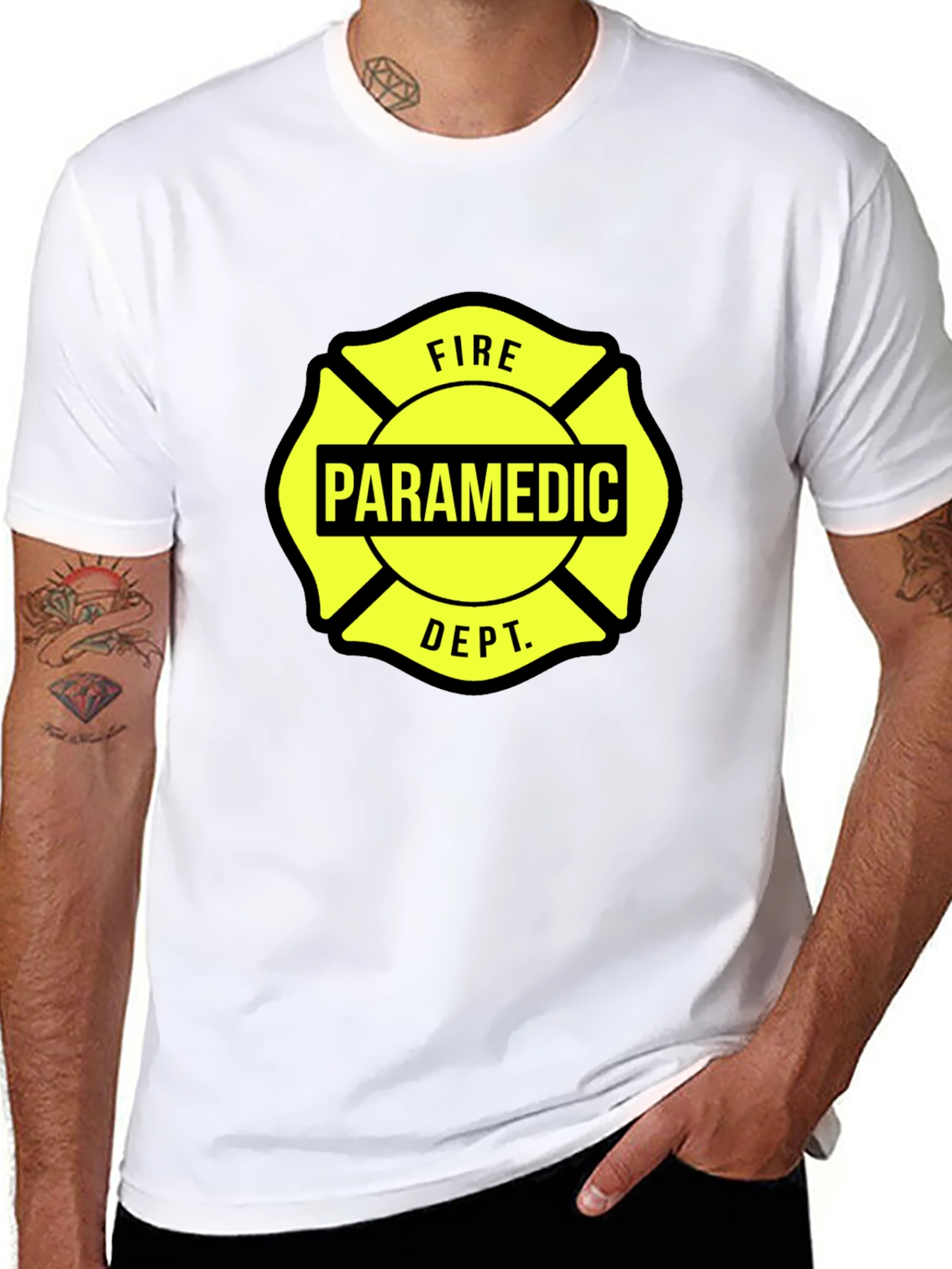 Paramedic Fire Dept T-Shirt Black