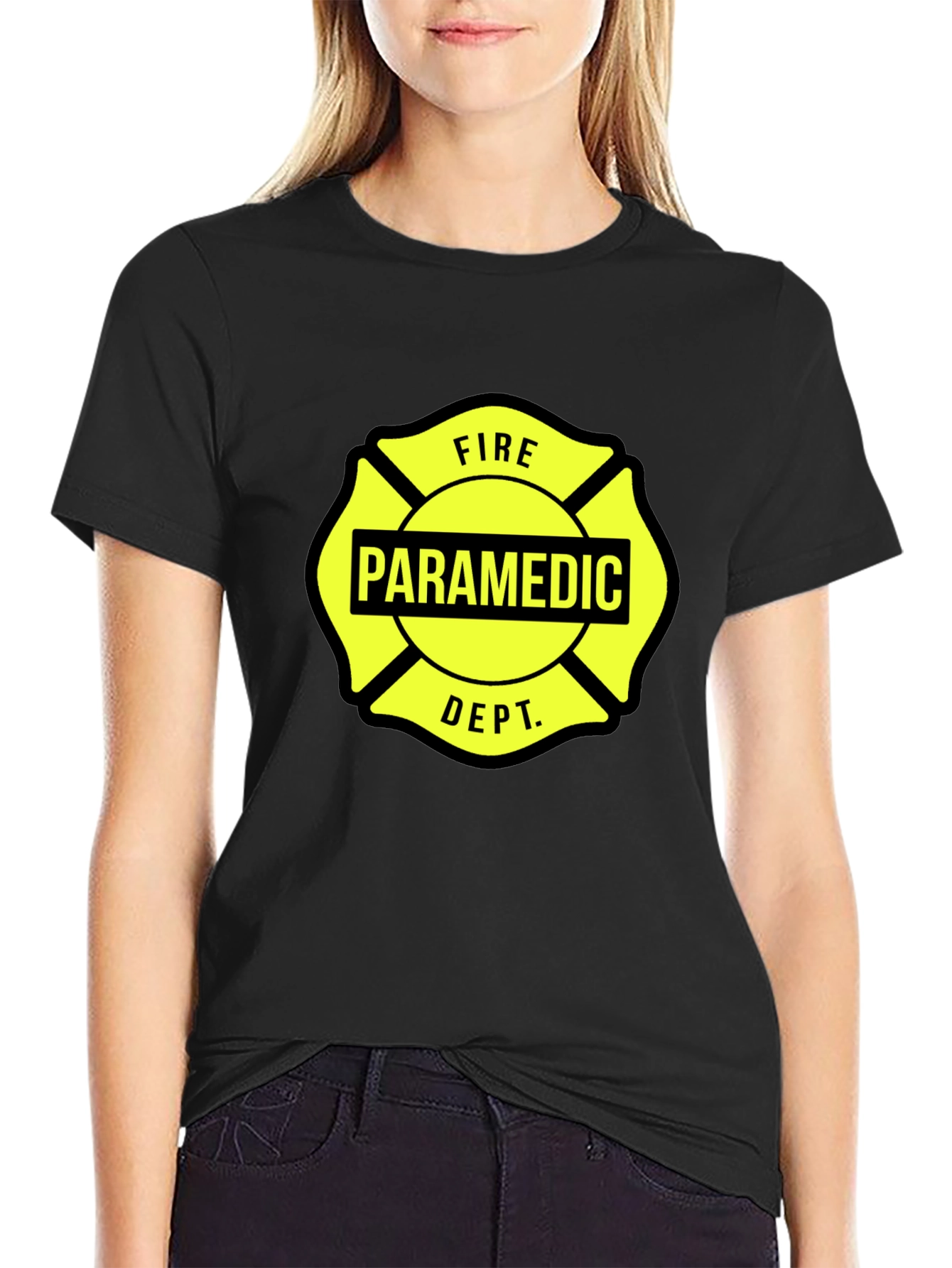 Paramedic Fire Dept T-Shirt Black