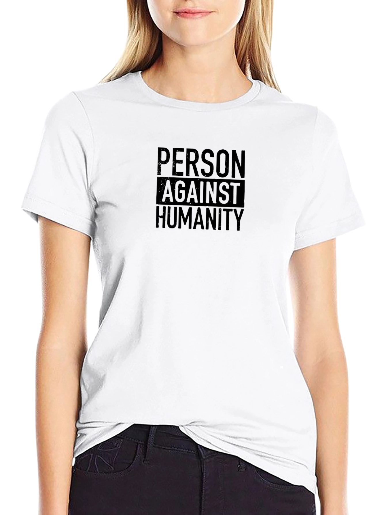 Person Against Humanity Black Graphic Tee