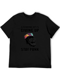 Growing Up Is Giving Up Punk Skull Black T-Shirt
