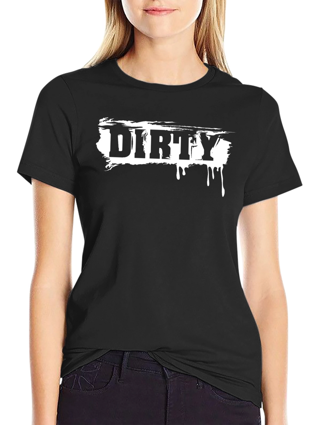 Dirty Graphic Print Black T-Shirt