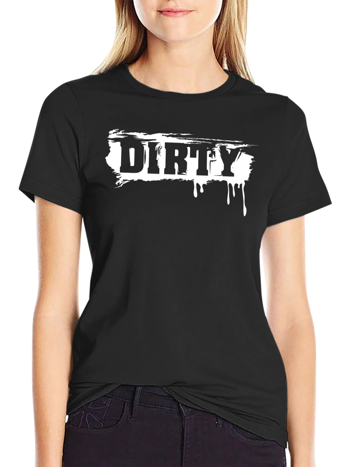 Dirty Graphic Print Black T-Shirt