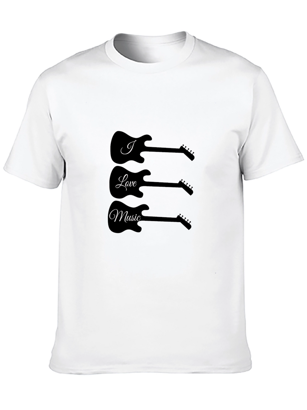 I Love Music Guitar T-Shirt