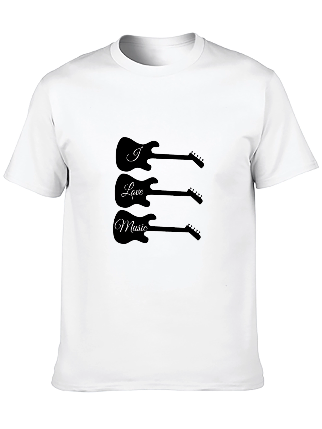 I Love Music Guitar T-Shirt