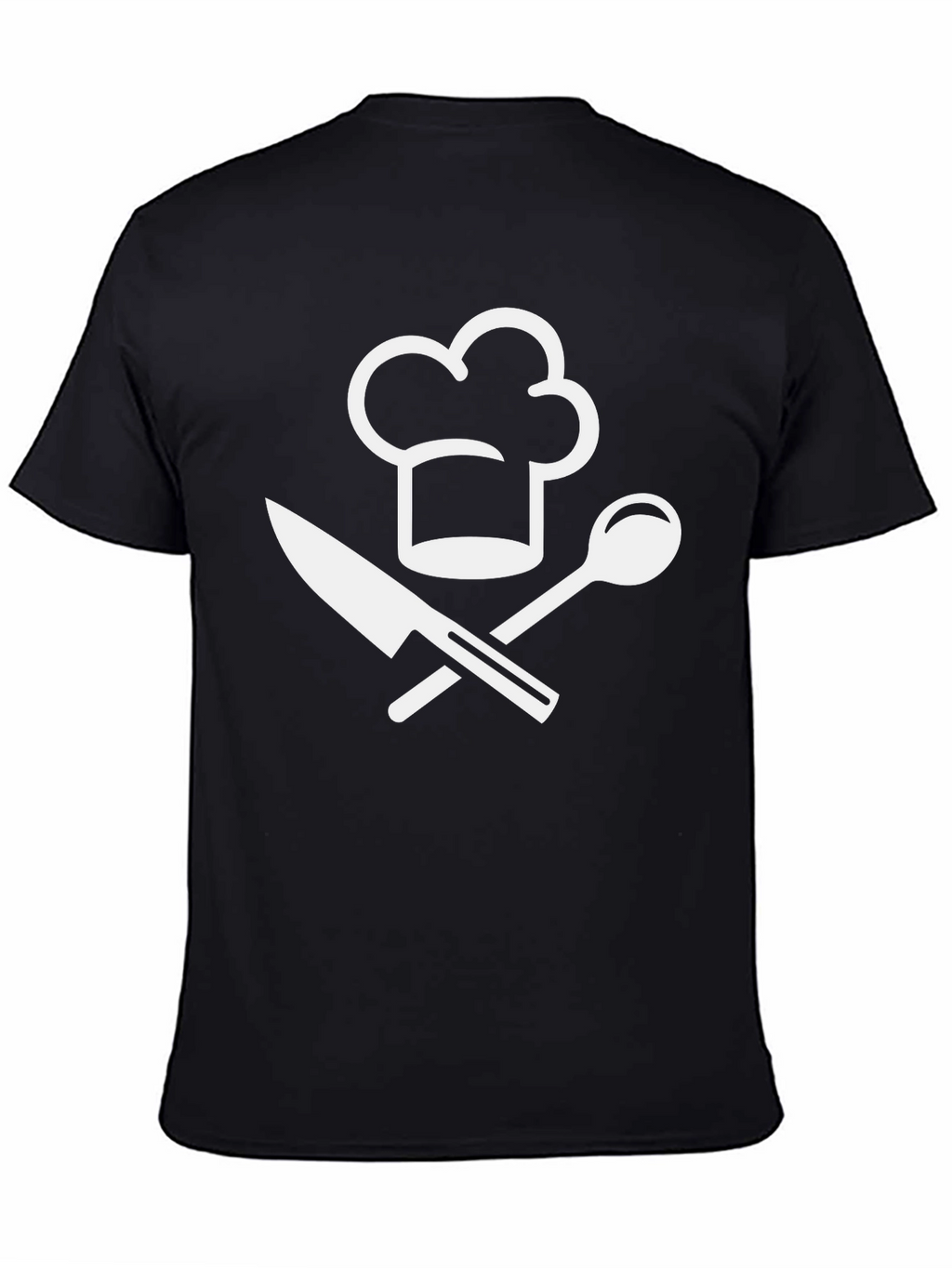 Chefs Hat & Utensils Graphic Tee - Black Cotton