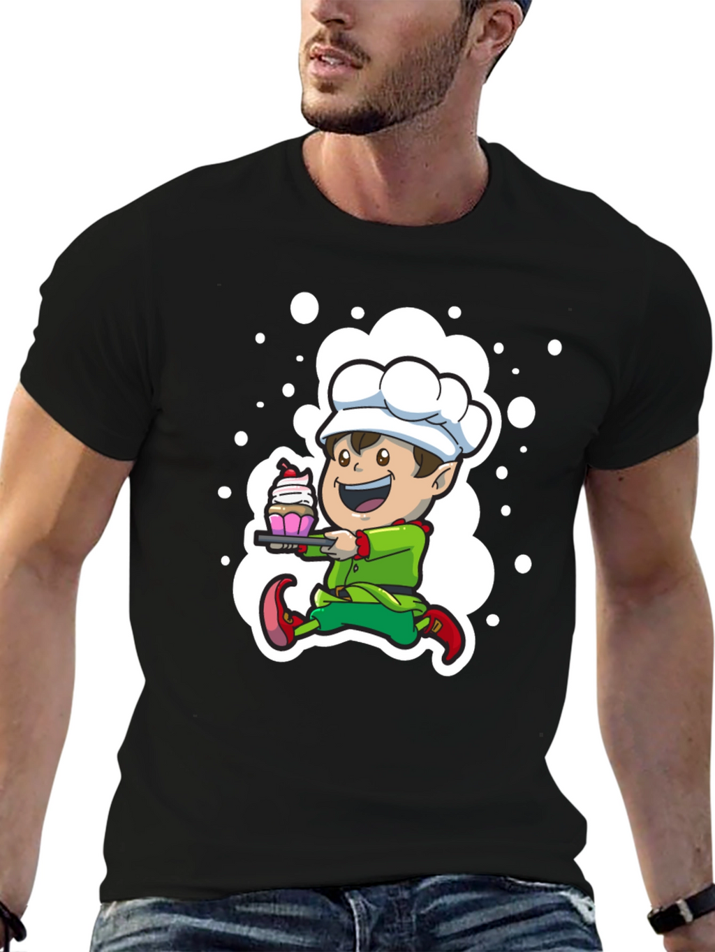 Chef Elf T-Shirt - Whimsical Holiday Design