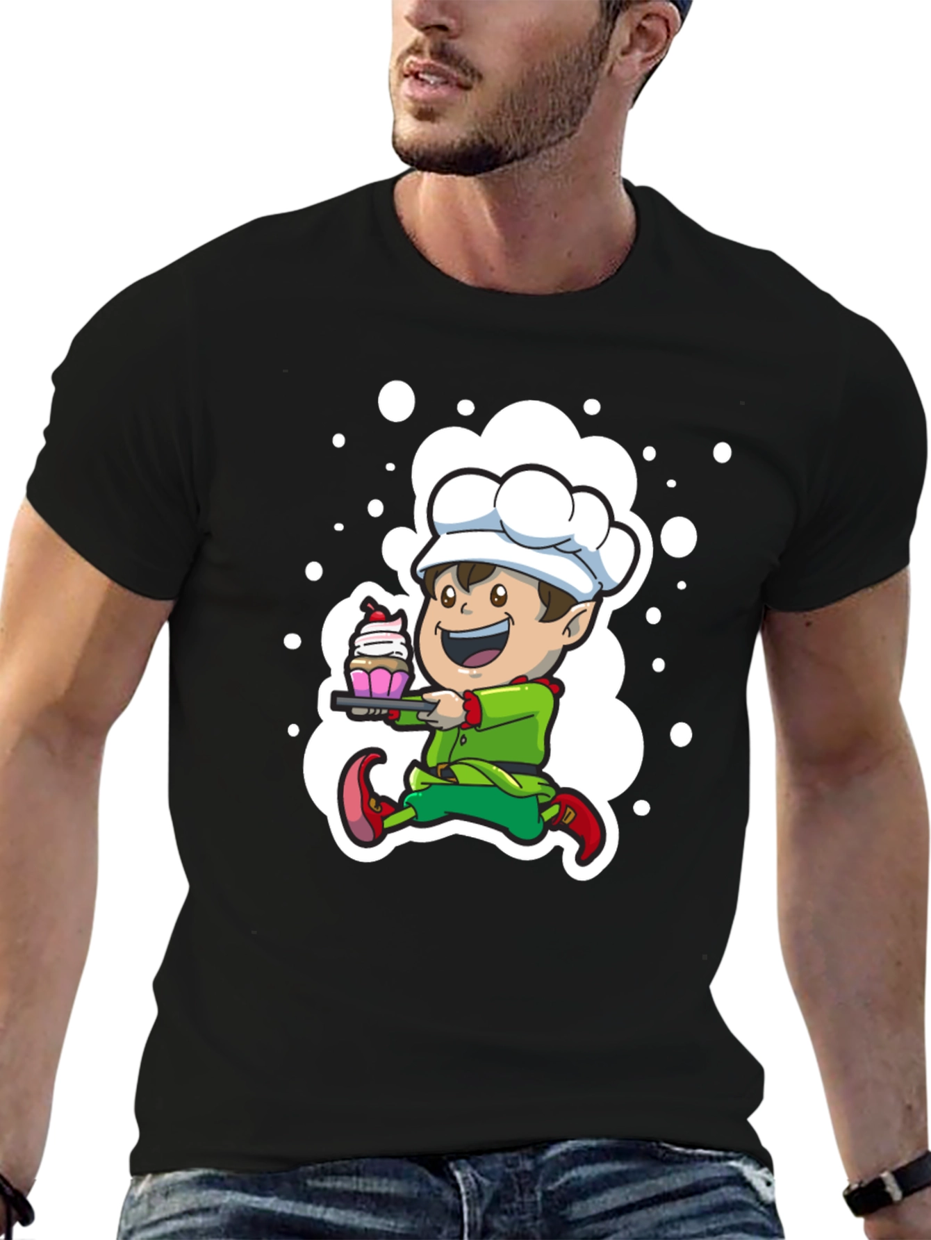 Chef Elf T-Shirt - Whimsical Holiday Design
