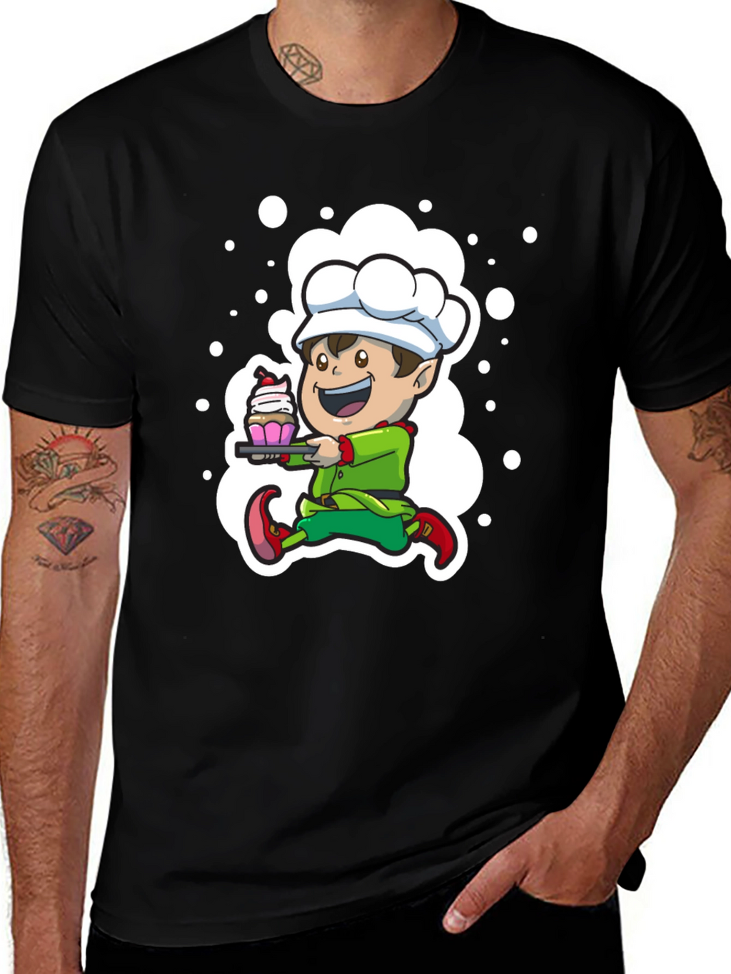 Chef Elf T-Shirt - Whimsical Holiday Design