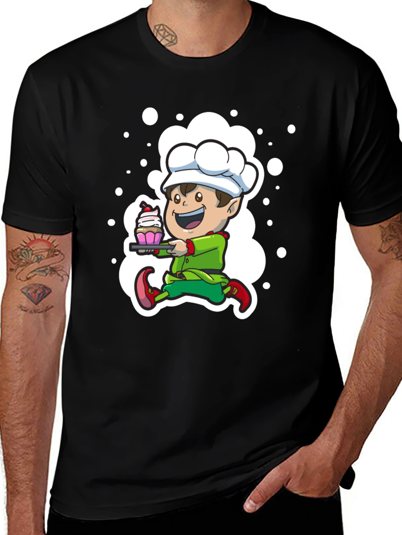 Chef Elf T-Shirt - Whimsical Holiday Design