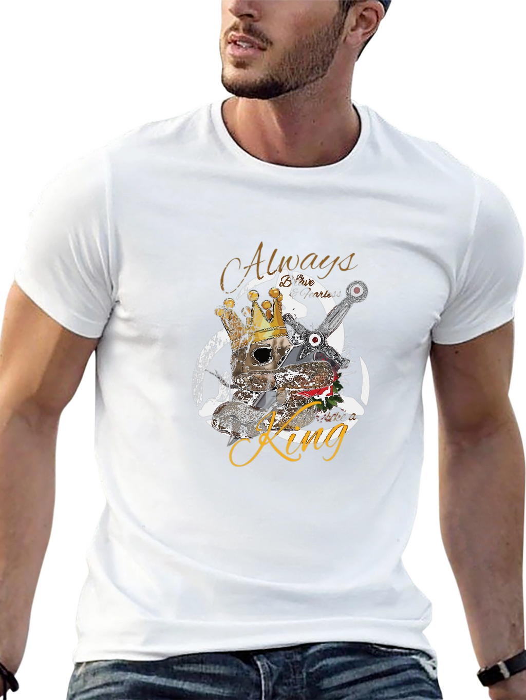 Always King Graphic Tee - Trendy Mens Black T-Shirt