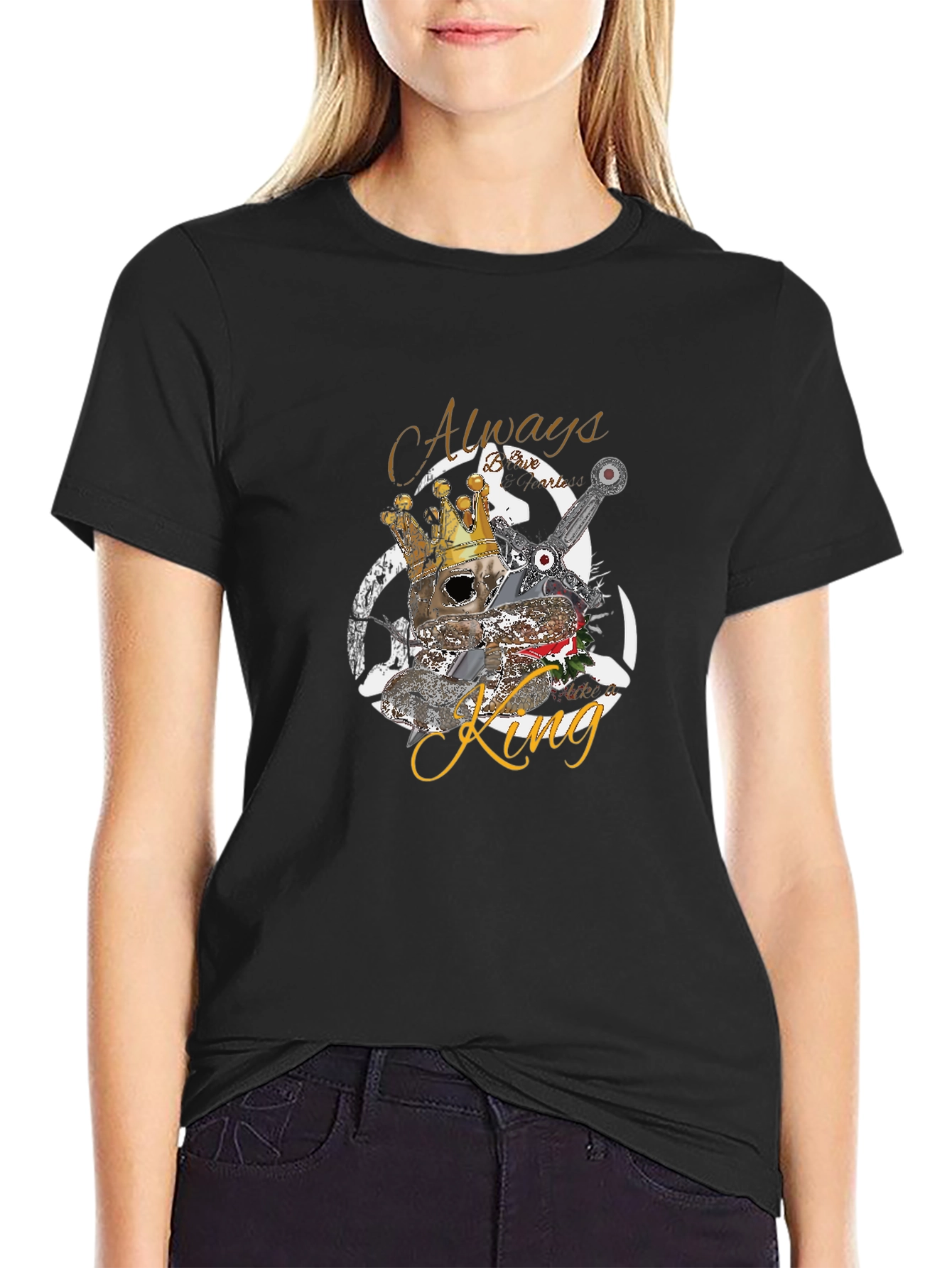 Always King Graphic Tee - Trendy Mens Black T-Shirt