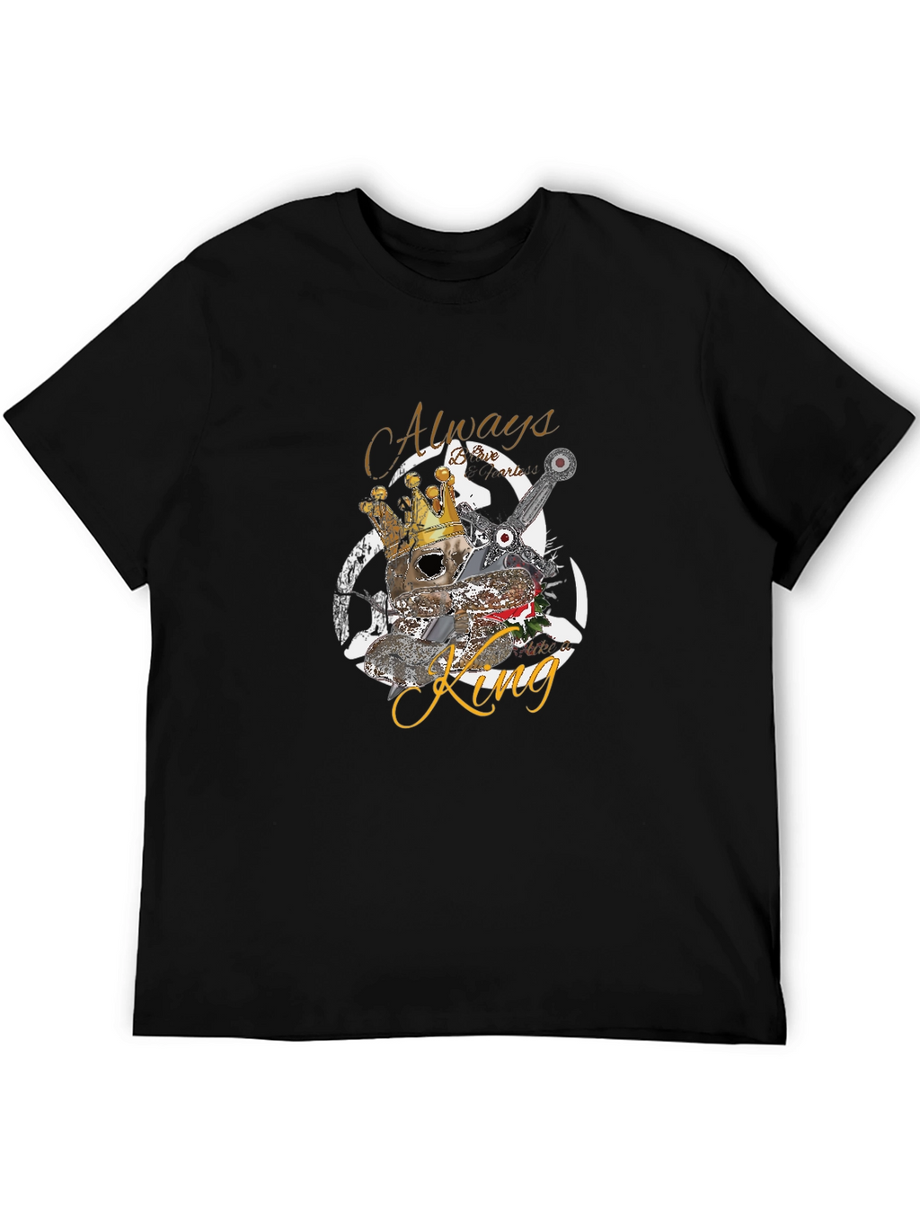 Always King Graphic Tee - Trendy Mens Black T-Shirt