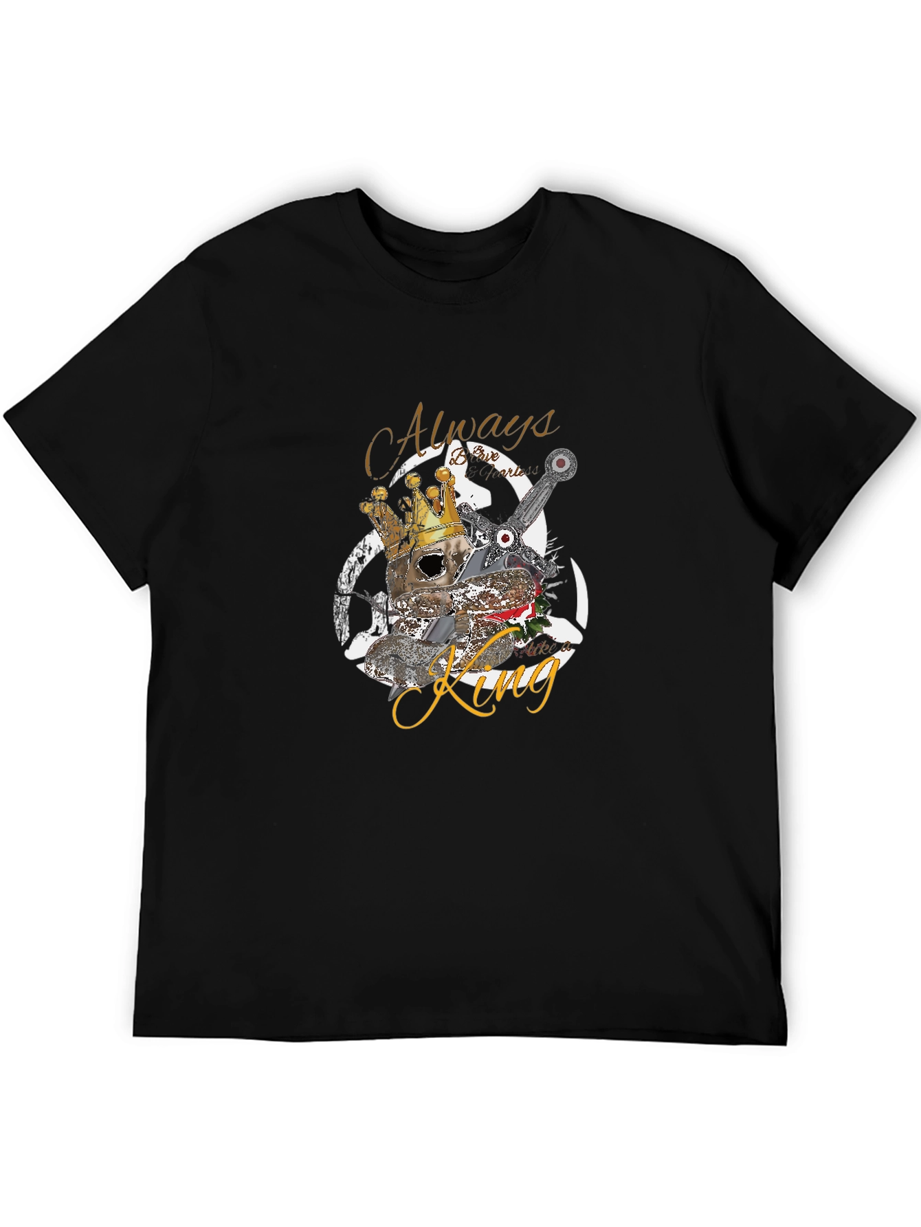 Always King Graphic Tee - Trendy Mens Black T-Shirt