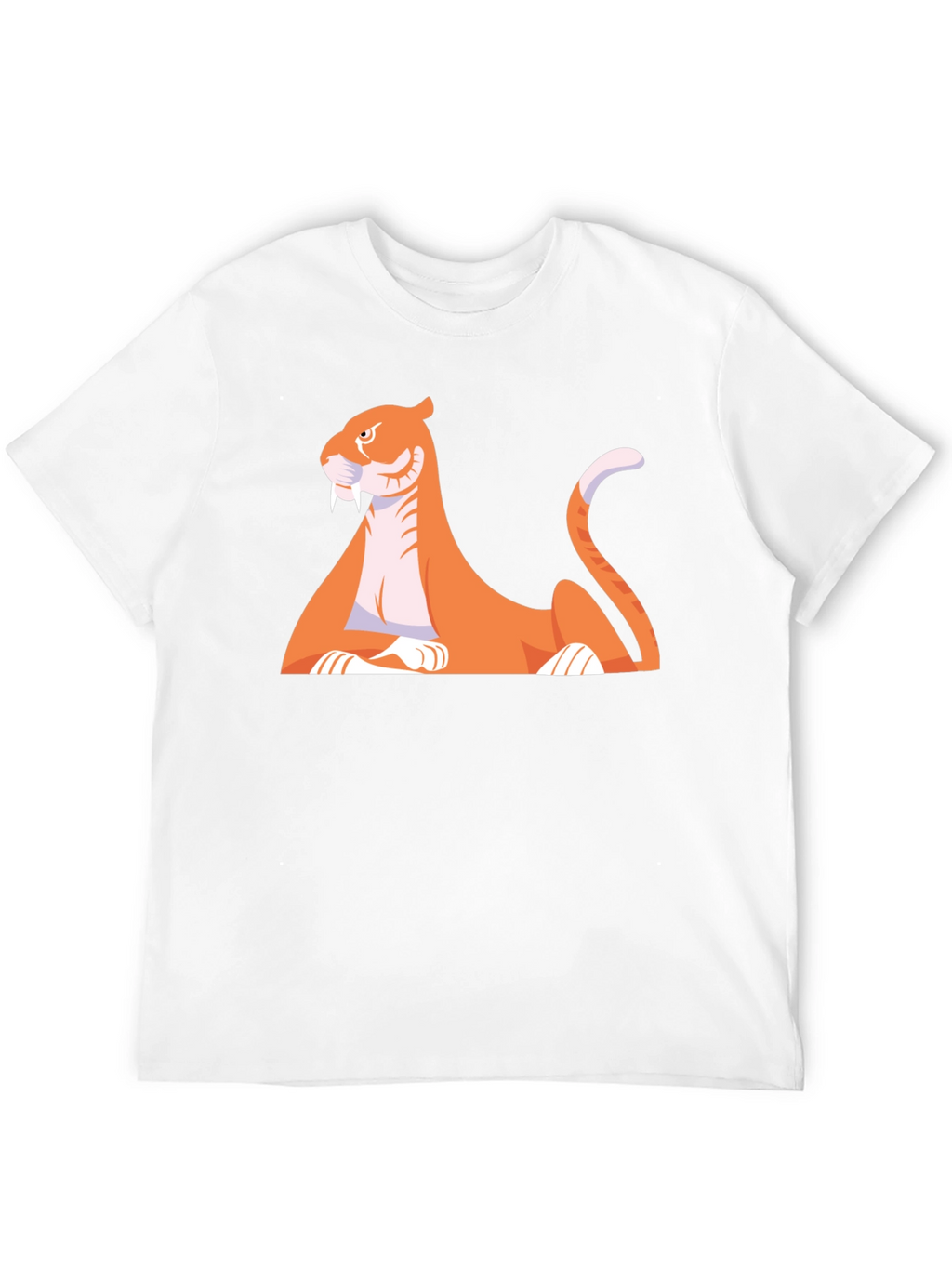 Cartoon Saber-Tooth Tiger Graphic Tee