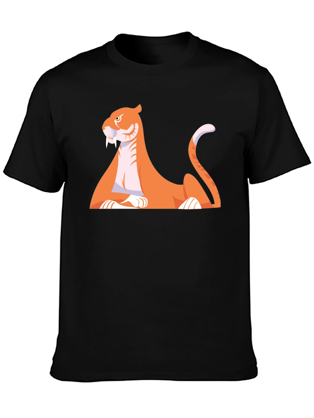 Cartoon Saber-Tooth Tiger Graphic Tee