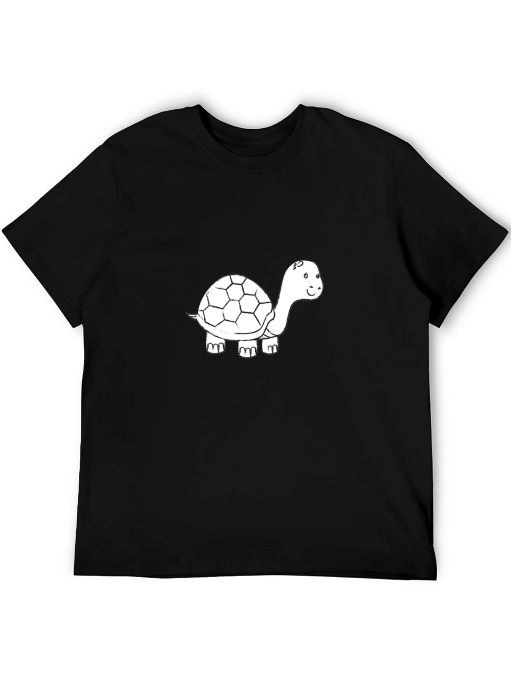 Mens Black T-Shirt with Turtle Graphic