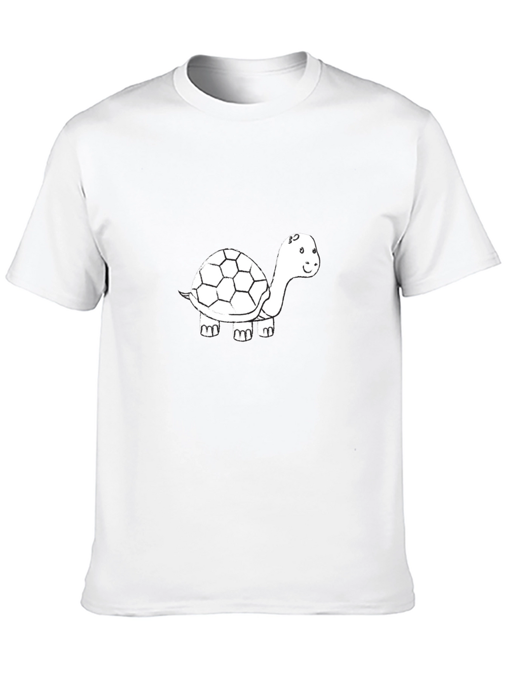 Mens Black T-Shirt with Turtle Graphic