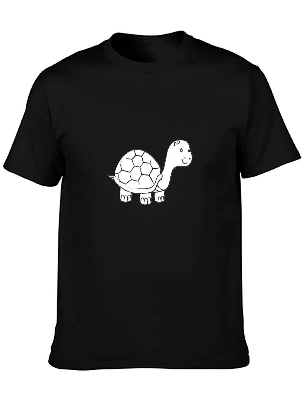 Mens Black T-Shirt with Turtle Graphic