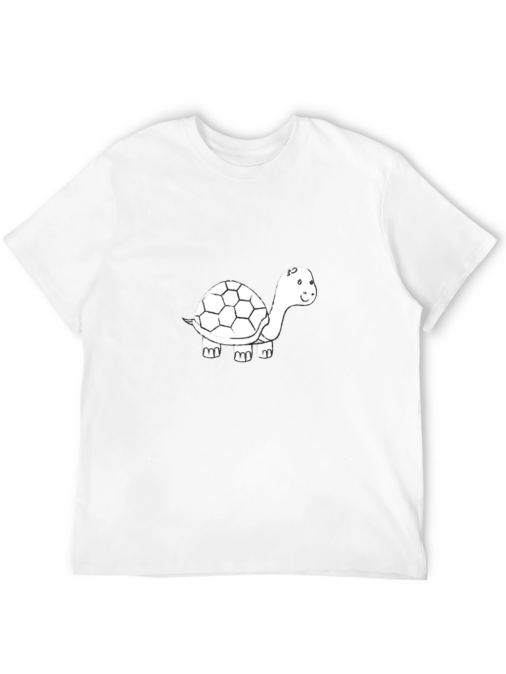 Mens Black T-Shirt with Turtle Graphic