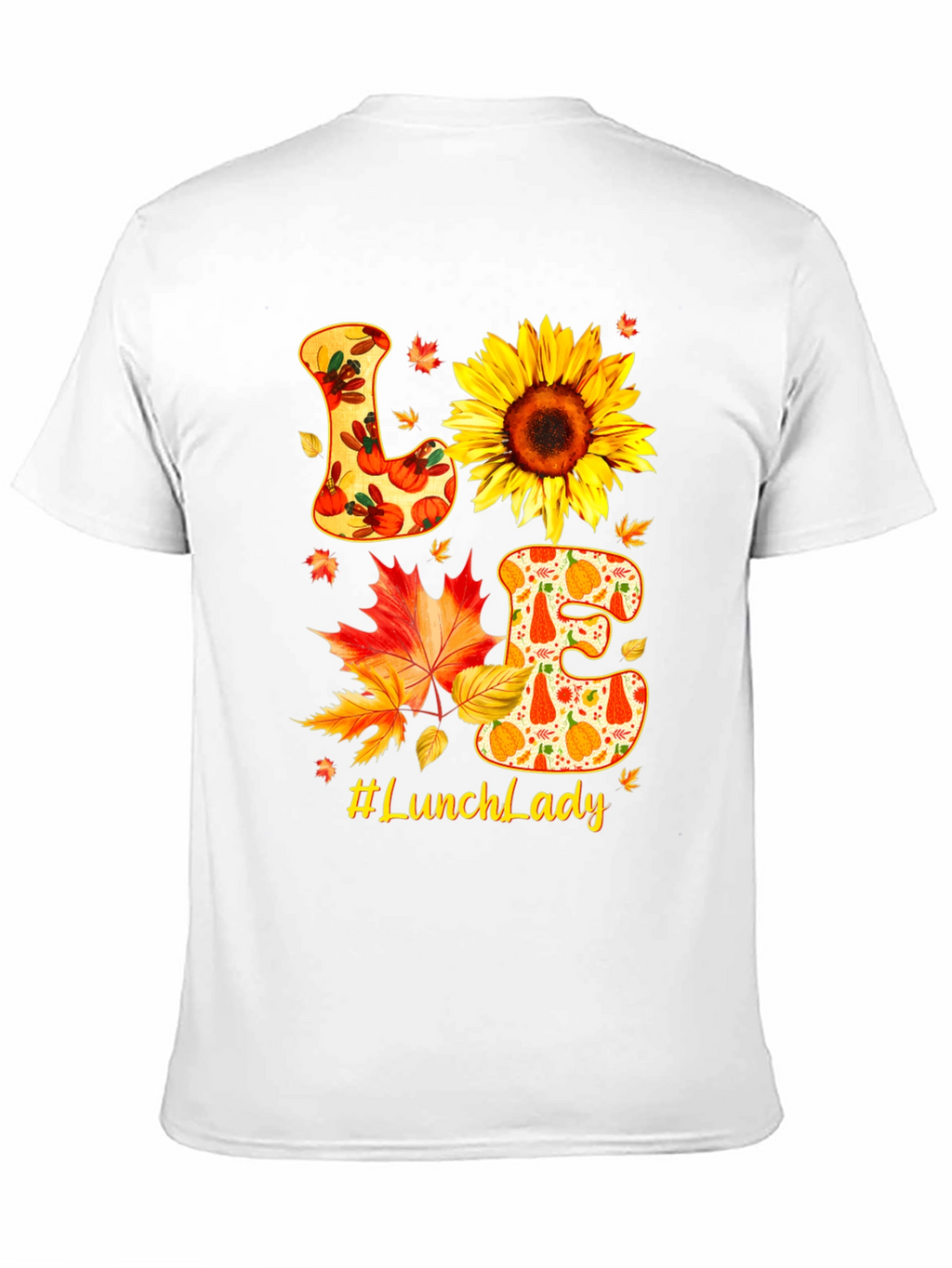 Lunch Lady Fall T-Shirt Love Sunflower