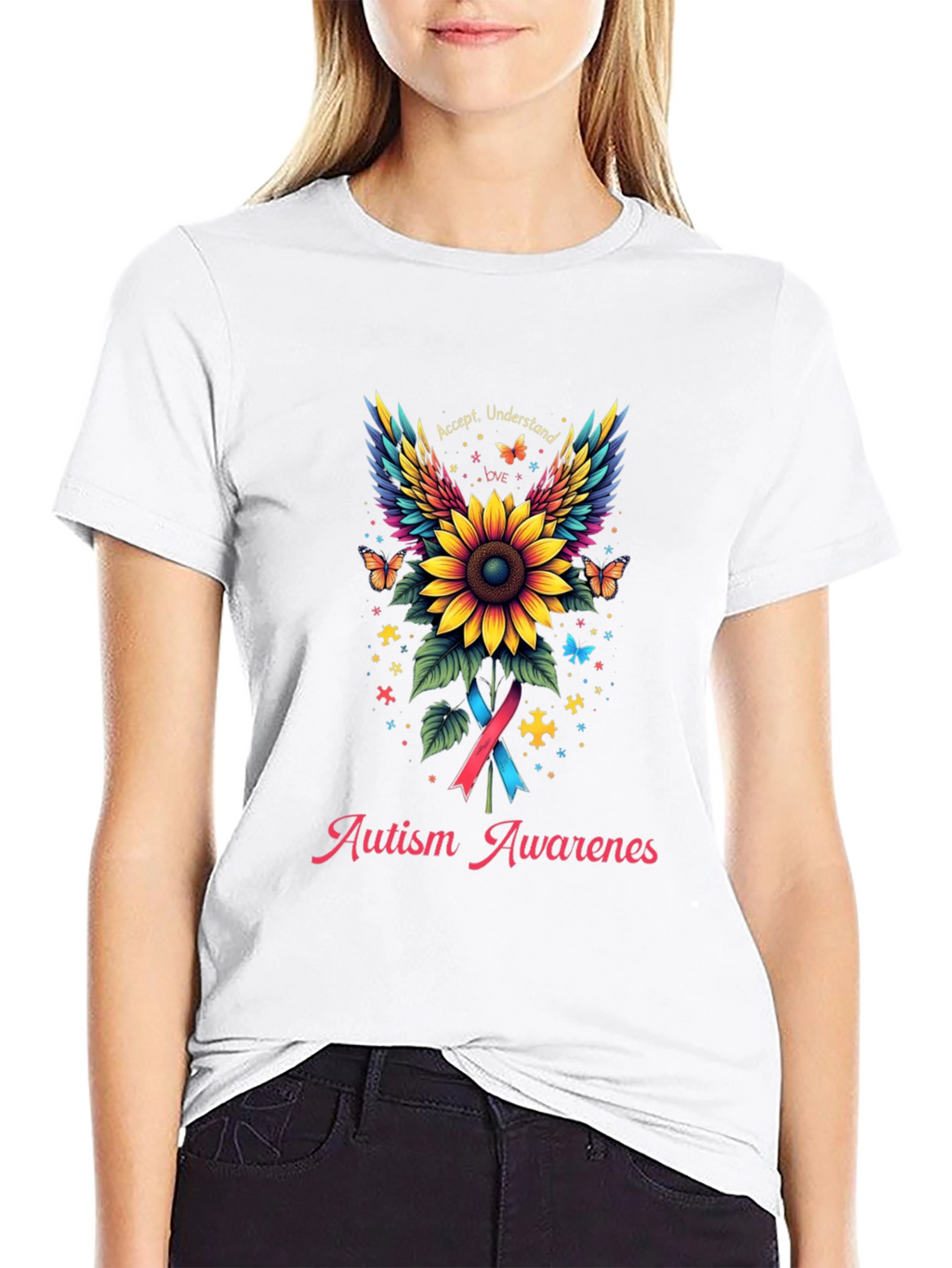 Autism Awareness Sunflower Graphic Tee