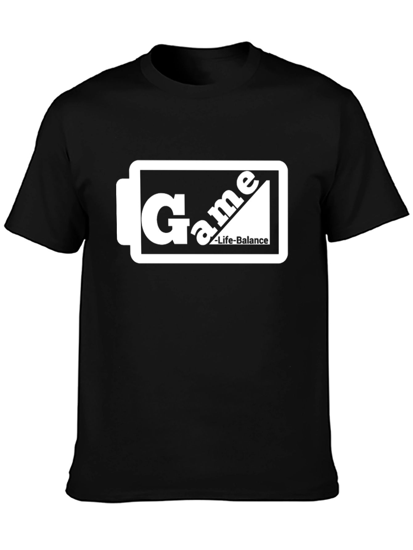 Game Life Balance Black Graphic T-Shirt