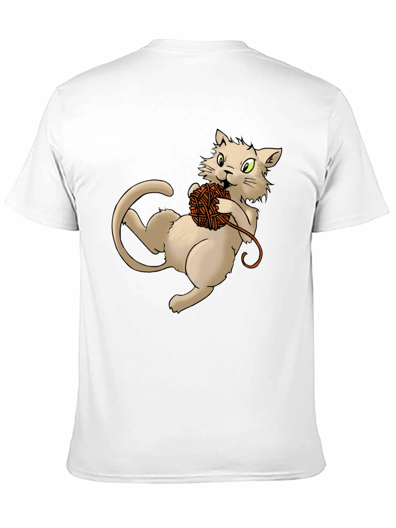 Cat with Yarn Ball Graphic T-Shirt