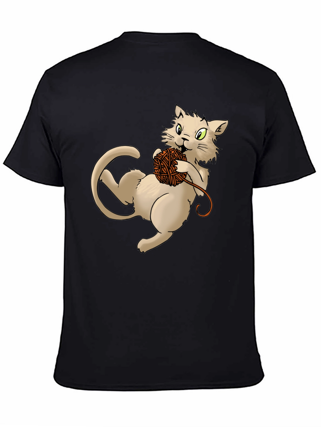 Cat with Yarn Ball Graphic T-Shirt