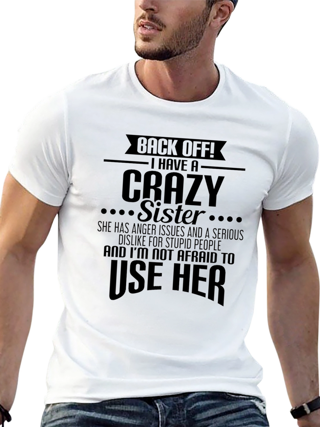 Back Off Crazy Sister Graphic Novelty Tee