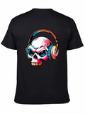Skull with Headphones Graphic T-Shirt