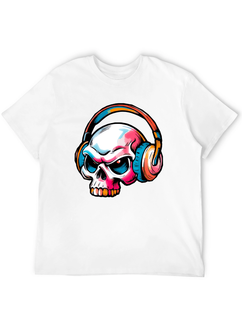 Skull with Headphones Graphic T-Shirt