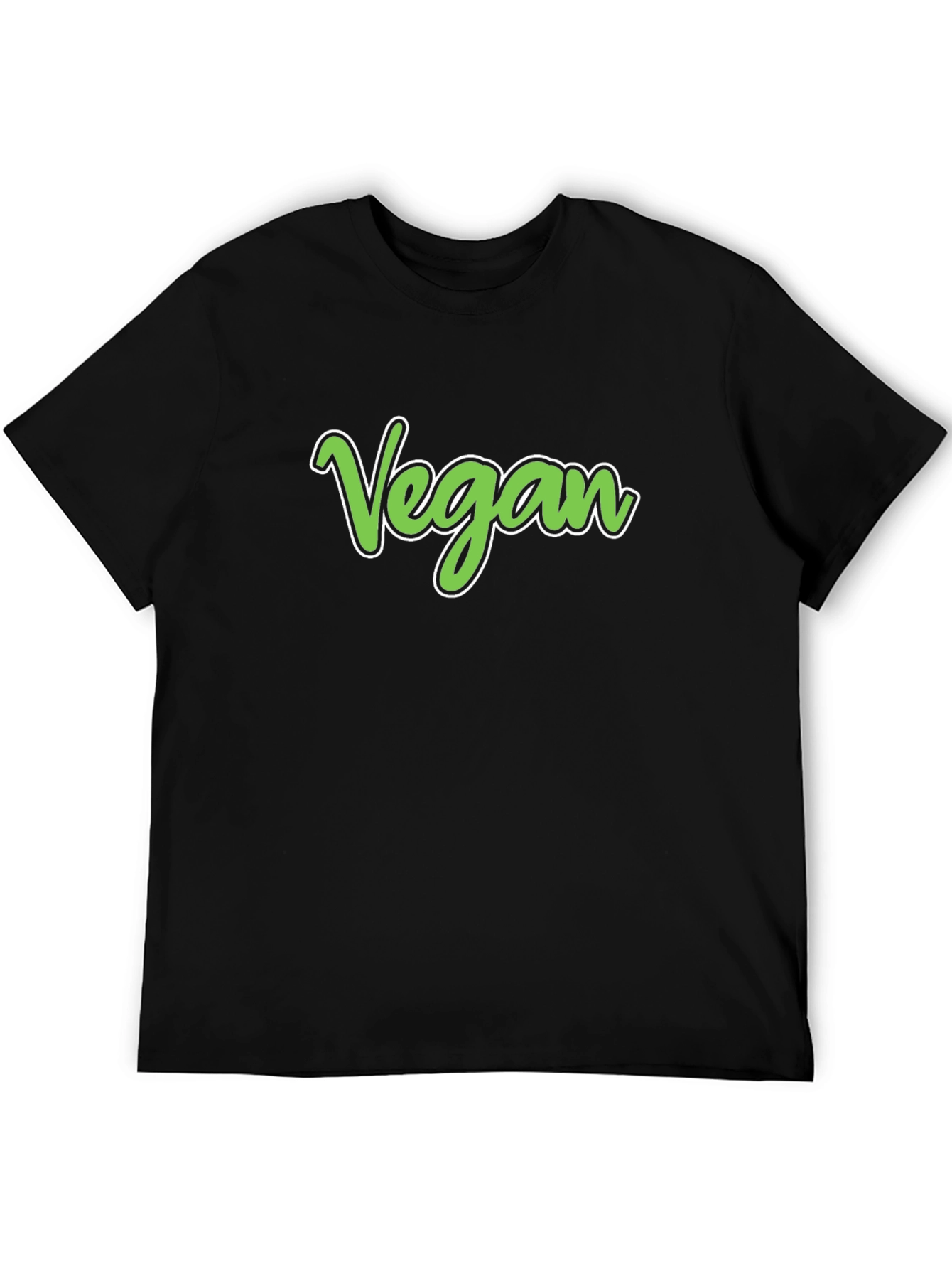 Vegan Script T-Shirt - Black Cotton