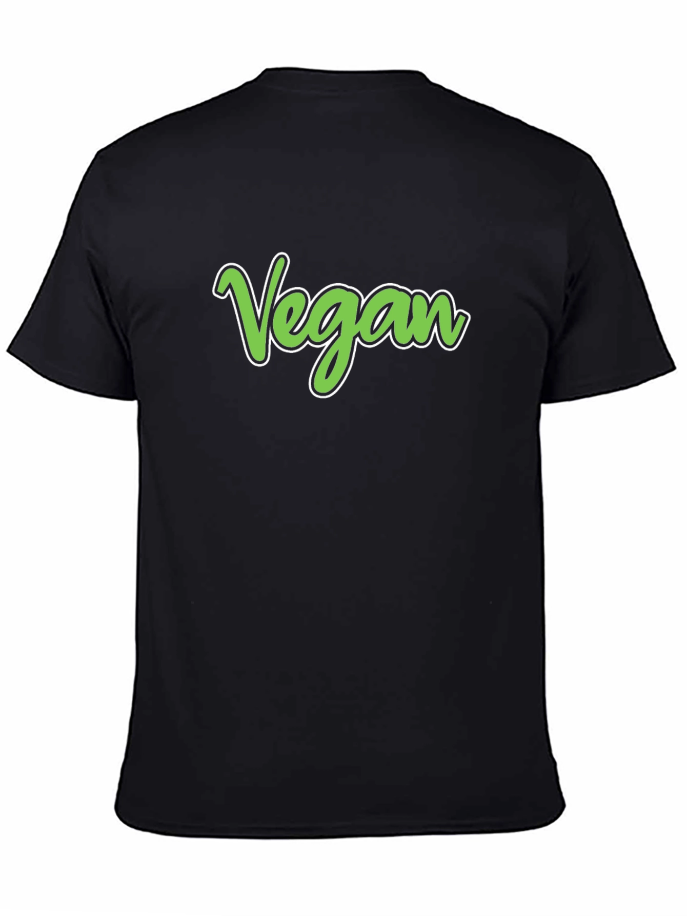 Vegan Script T-Shirt - Black Cotton