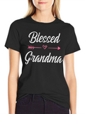 Blessed Grandma Black Cotton T-Shirt