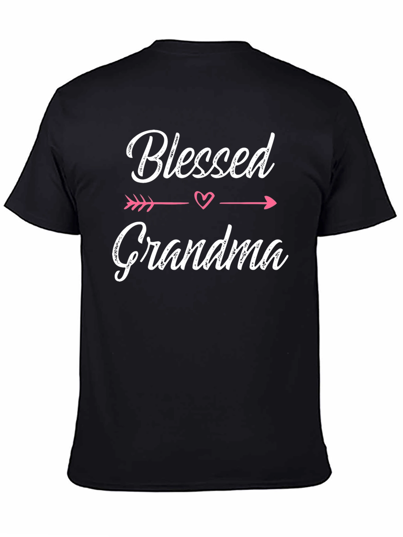Blessed Grandma Black Cotton T-Shirt