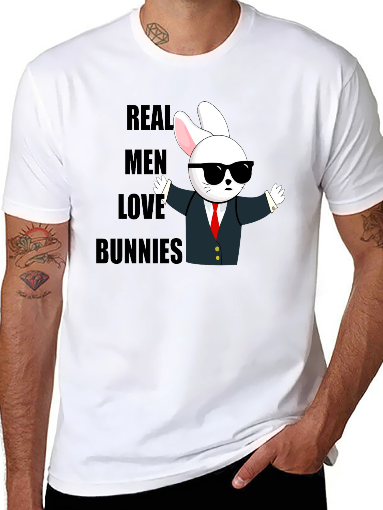 Real Men Love Bunnies T-Shirt - Funny Bunny Tee