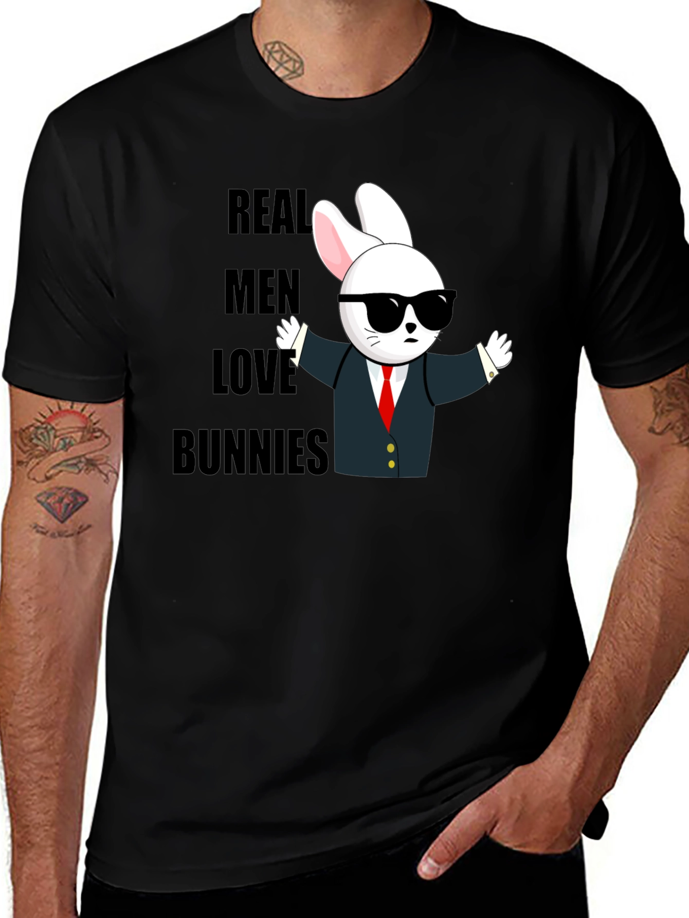 Real Men Love Bunnies T-Shirt - Funny Bunny Tee