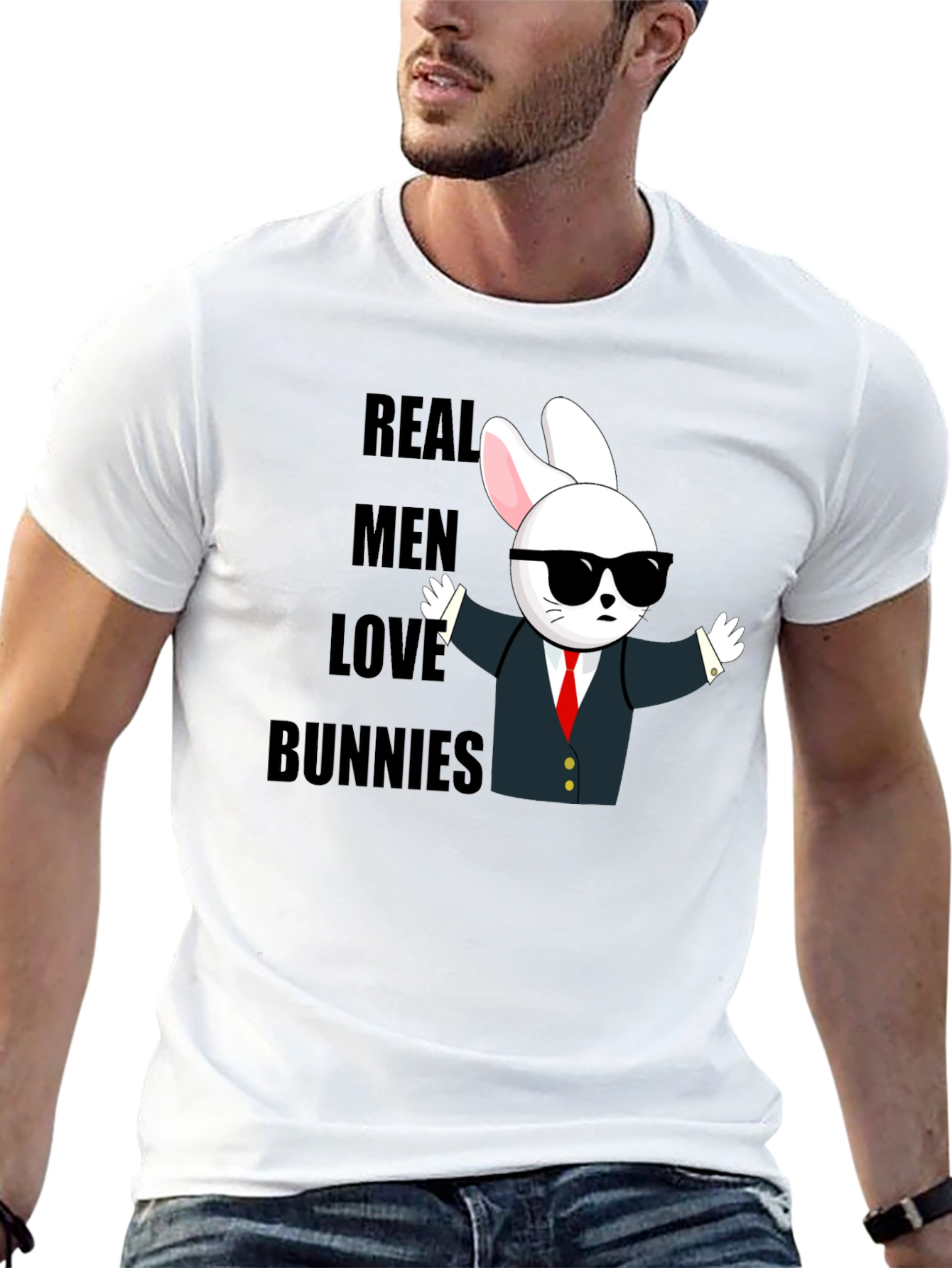 Real Men Love Bunnies T-Shirt - Funny Bunny Tee