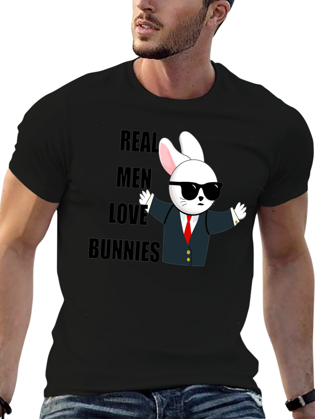 Real Men Love Bunnies T-Shirt - Funny Bunny Tee